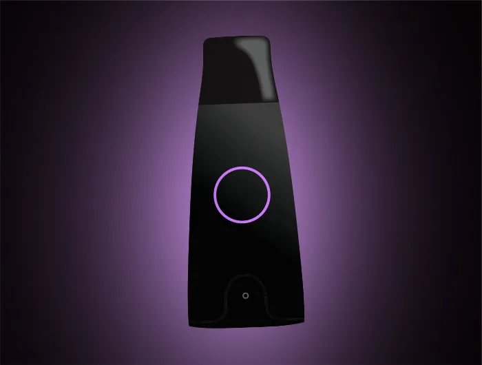 Lumen metabolism reader with purple glow around it on a black background