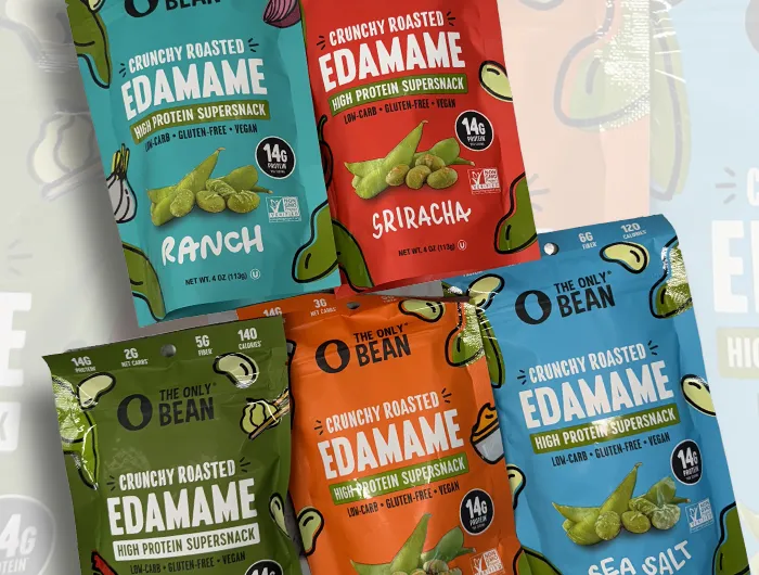 5 bags of The Only Bean crunchy edamame snacks