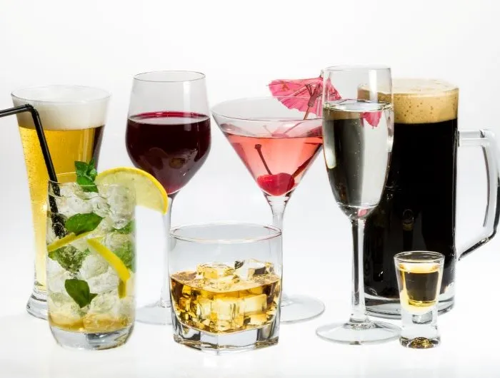 An assortment of alcoholic beverages