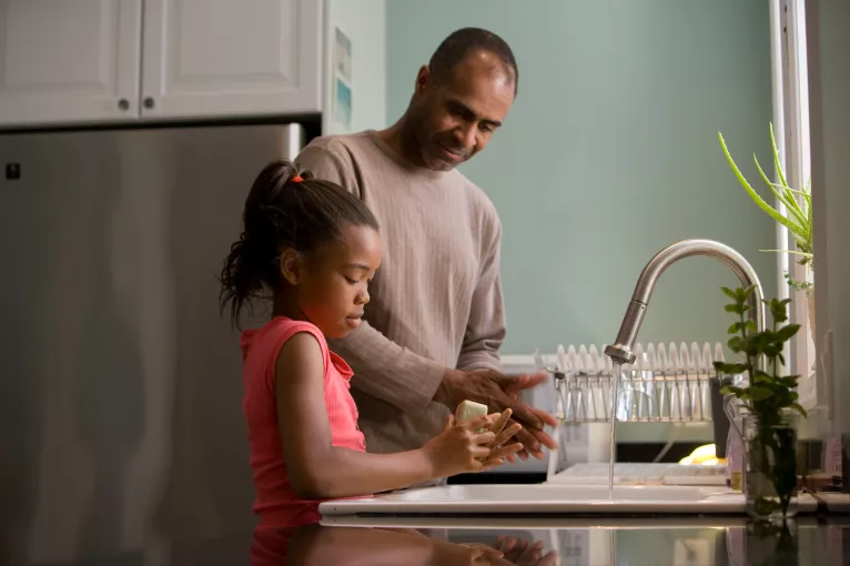 washing hands