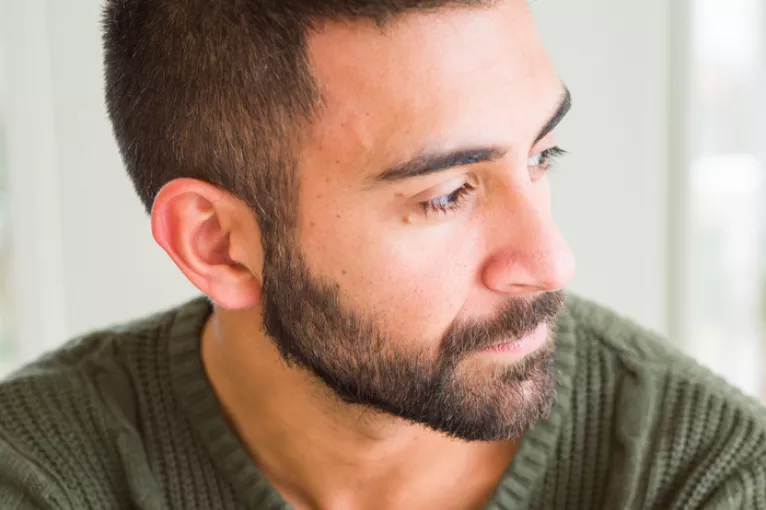 man looking to the side