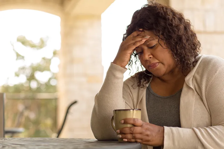 woman looking sad