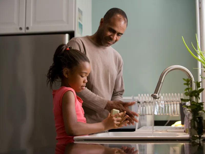washing hands