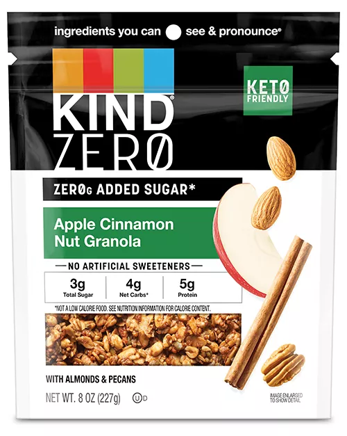 Kind Zero Apple cinnamon nut granola