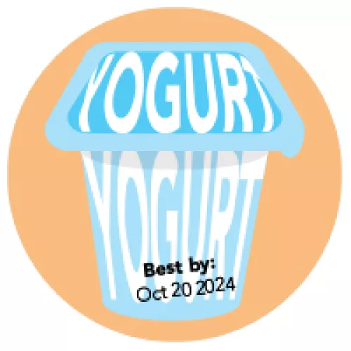 cartoon blue yogurt cup