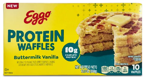 box of Eggo protein waffles vanilla flavored