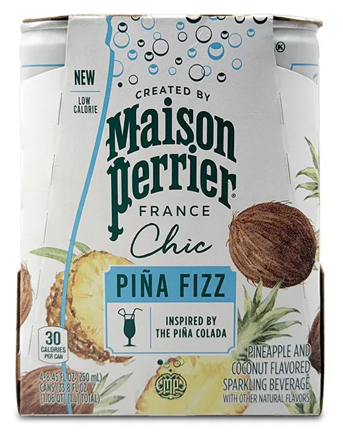 4 pack of Maison Perrier Chic Pina Fizz cans