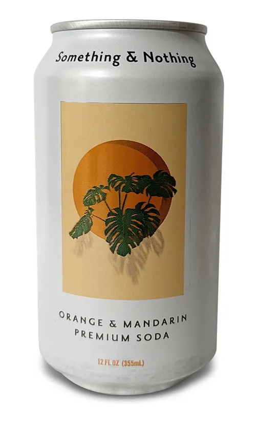 12 oz can of Something & Nothing Orange & Mandarin soda