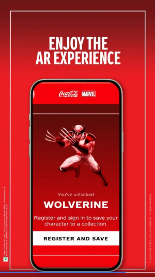 Coca-Cola partnership with Marvel advertisement on Facebook