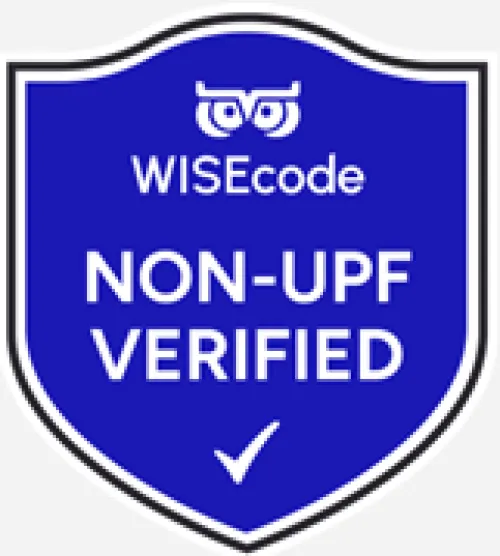 WiseCode non-UPF certification label