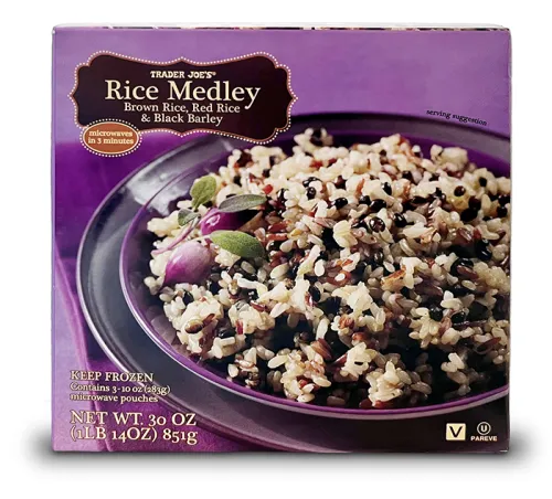 Box of Trader joe's frozen rice medley