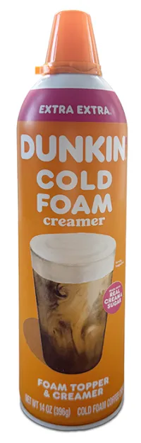 can of Dunkin' cold foam creamer