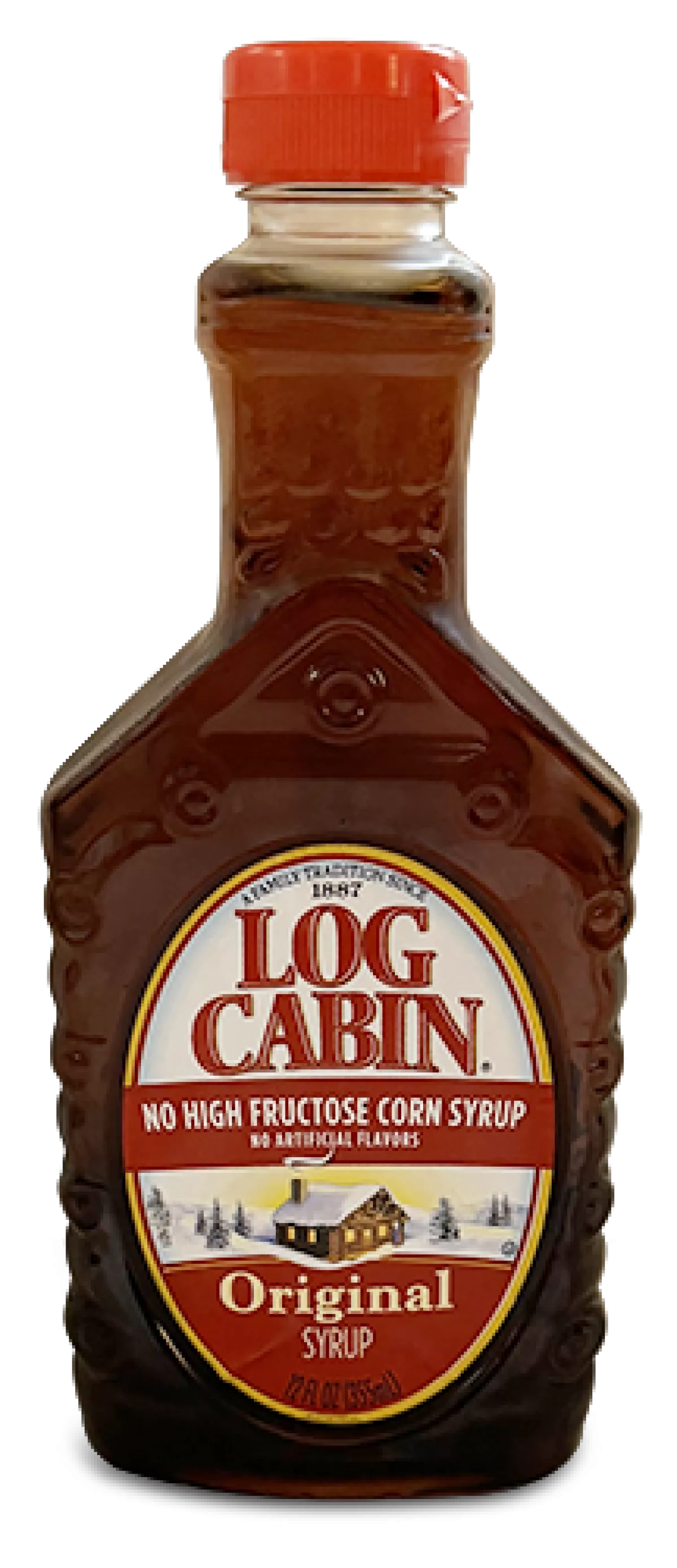 Bottle of Log Cabin Original syrup