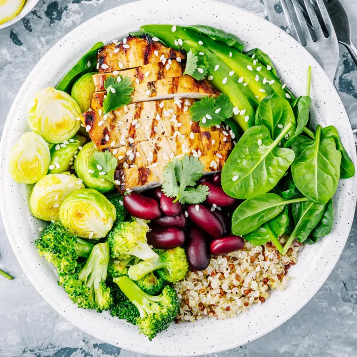 salmon and vegetables