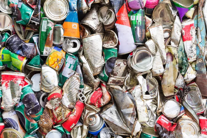 cans and garbage