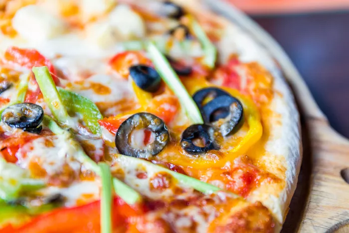 pizza with black olives