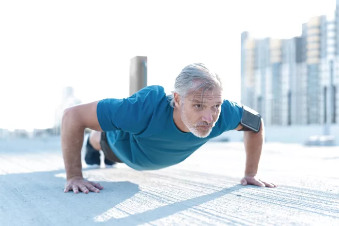 man doing pushups
