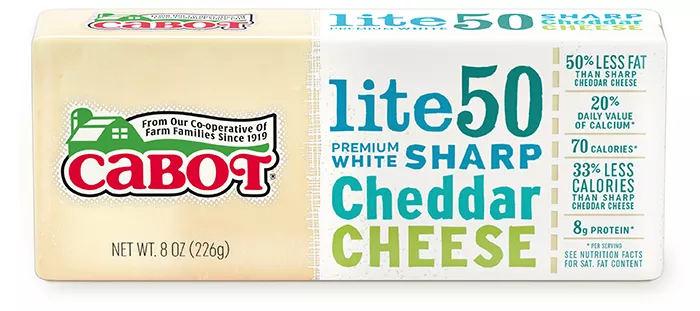 cabot Lite50 white sharp cheddar