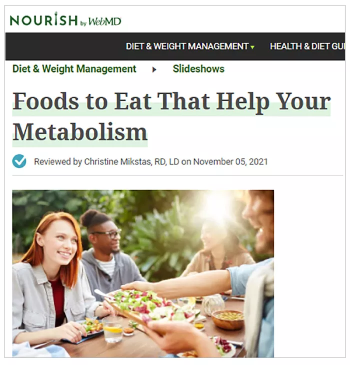 online article about foods and metabolism
