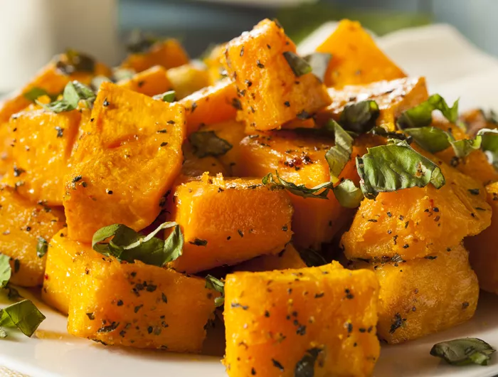 roasted butternut squash cubes