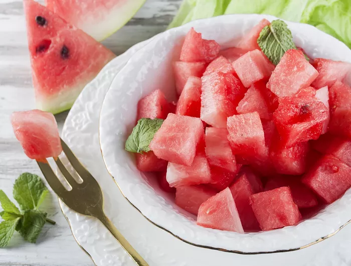 chopped watermelon