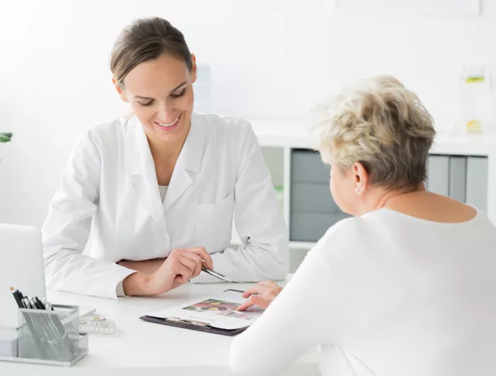 healthcare provider talking to patient