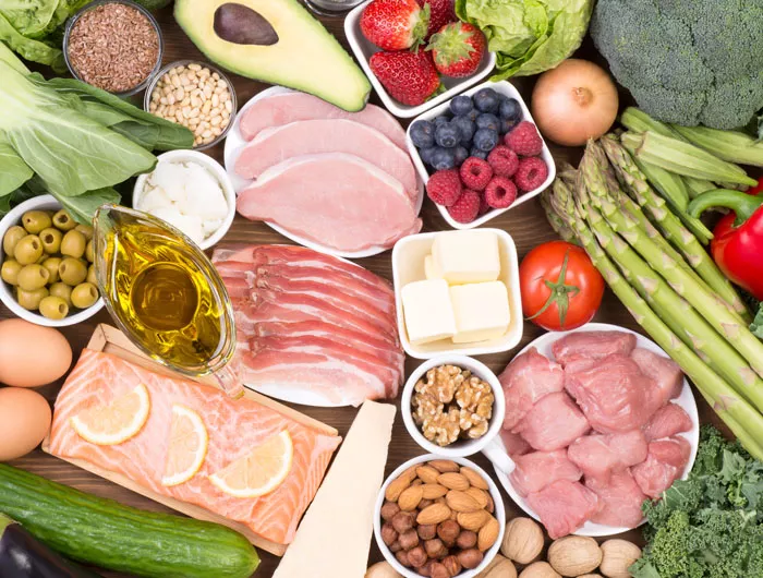 spread of Keto diet foods