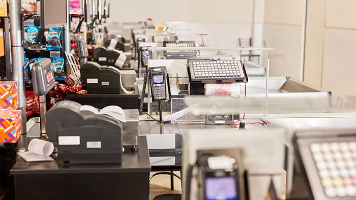 closed grocery store registers