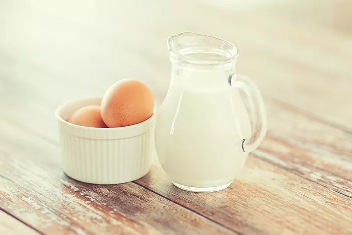 eggs and milk