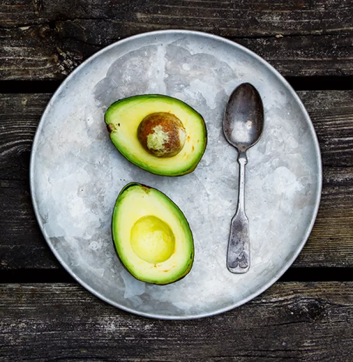 avocado on a plate