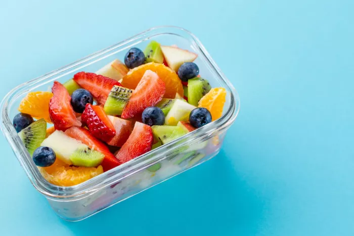 Tasty fresh fruits in a lunch box