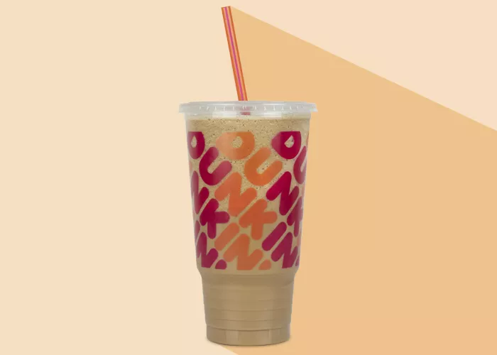 Dinkin' frozen coffee in to-go cup