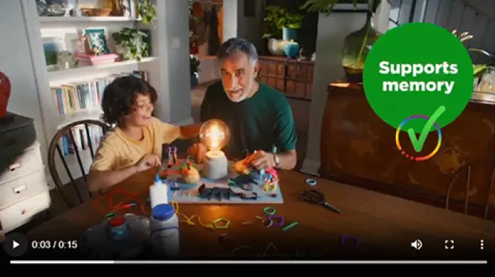 screenshot of mutlivitamin ad claiming to "support memory"