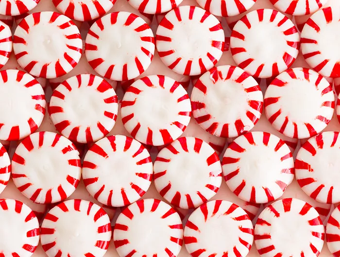 Peppermint red and white wheel candies