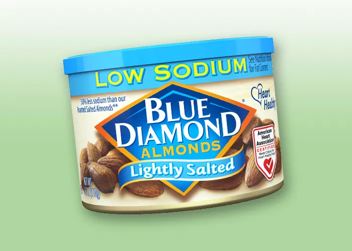 tin of Blue diamond lightly salted almonds