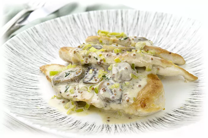 mushroom leek chicken