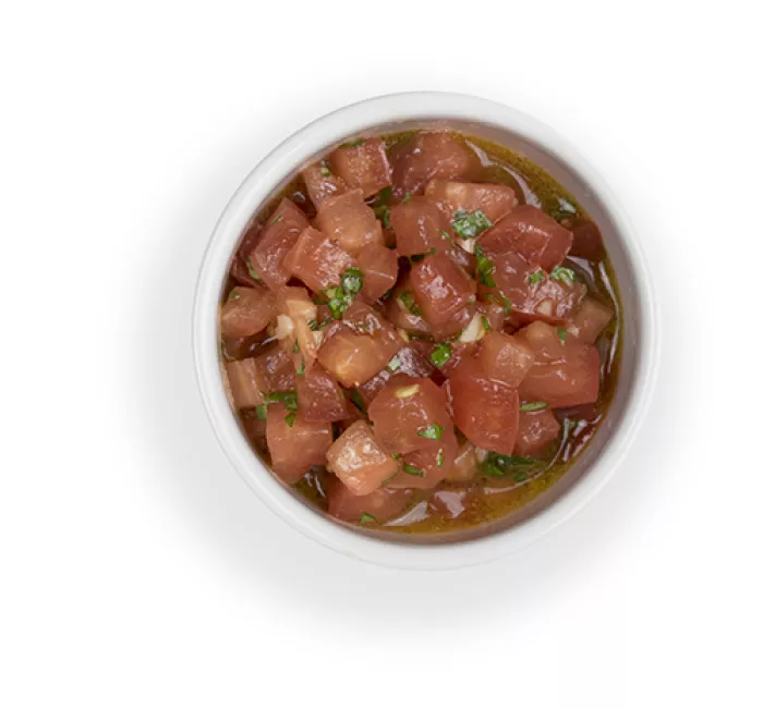 a bowl of bruschetta