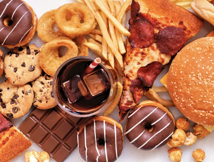 platter of junk or ultra-processed foods