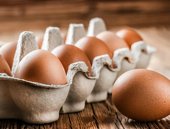 Egg carton on a table