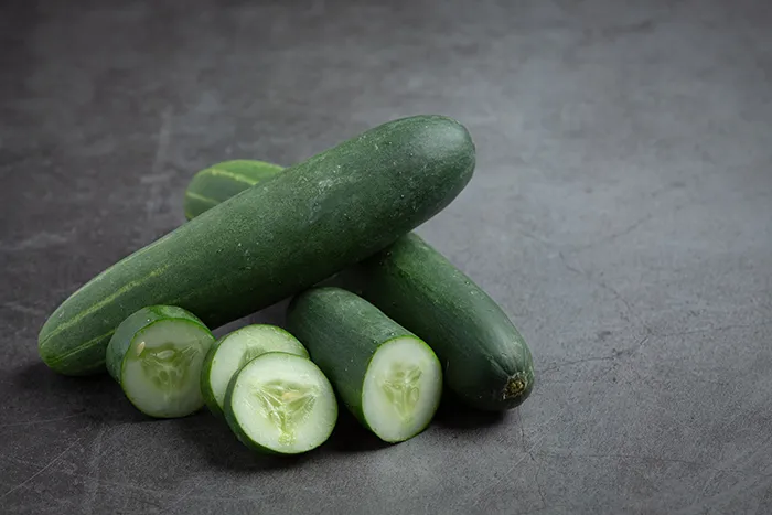 american cucumbers on a grey background