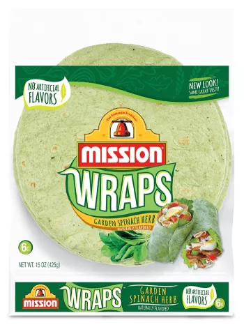 mission garden spinach herb wraps