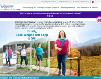 Wegovy's website