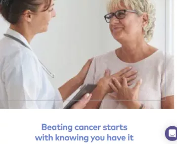 screenshot of GRAIL's website picturing doctor talking to patient