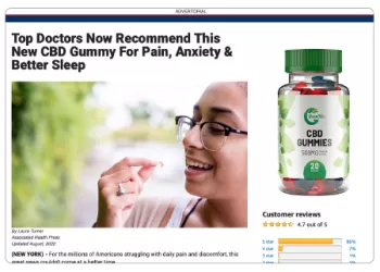 advertisement for CBD gummy