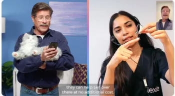 screenshot of video form Lexie of hearing aid demonstration.