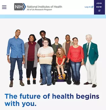 screen shot from NIH website