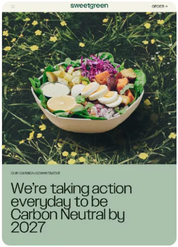 screenshot from sweetgreen