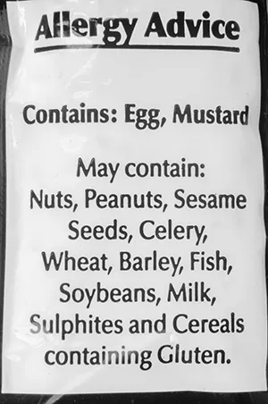 allergy warning label
