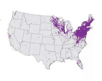 map of lyme cases reported to the CDC in 2018