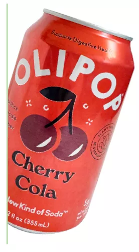 can of Olipop cherry cola